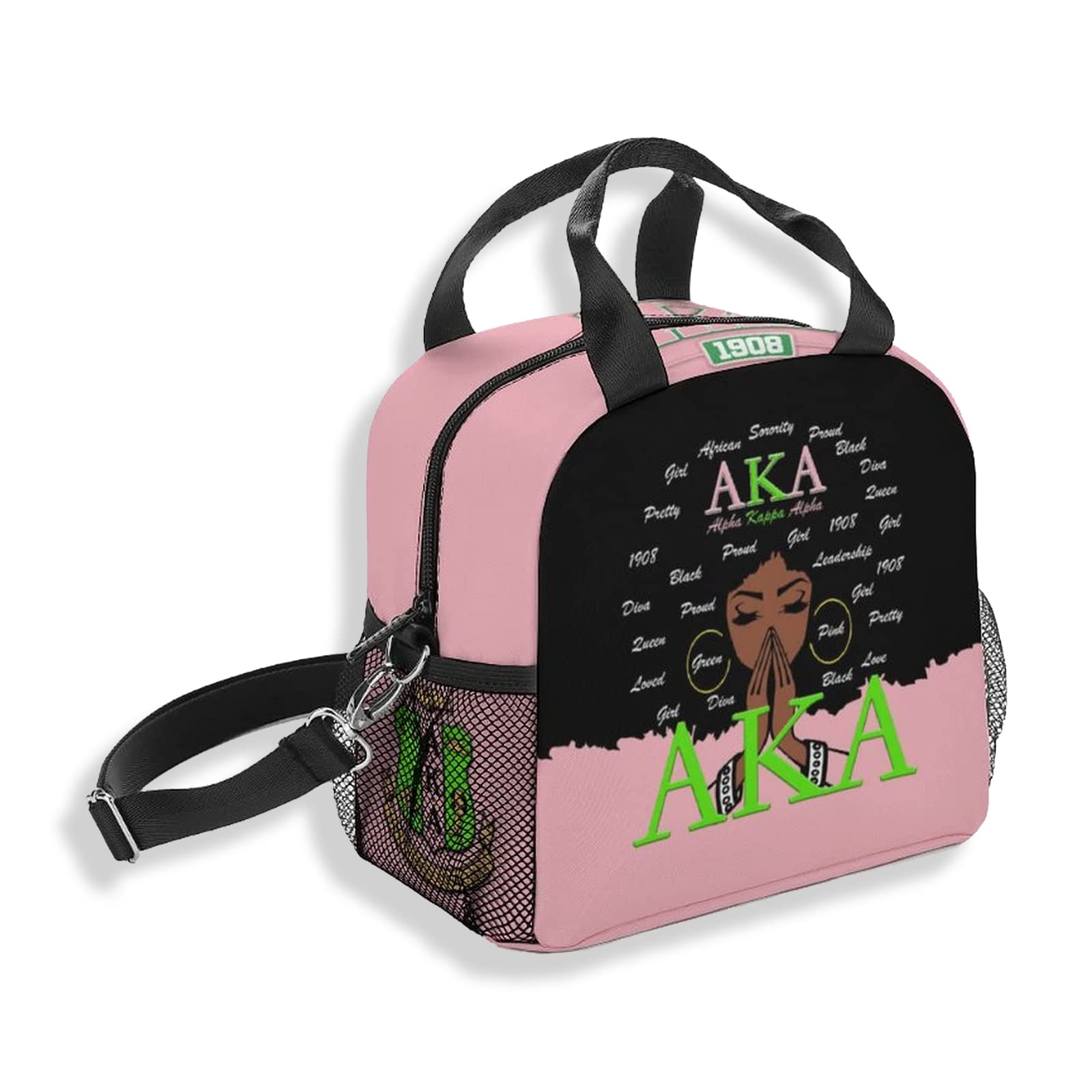 AKA Insulated Lunch Bag for Women & Girls - Perfect Gift for Sisters, Sorority Members - Leakproof Reusable Lunch Box for Work, School & Picnics