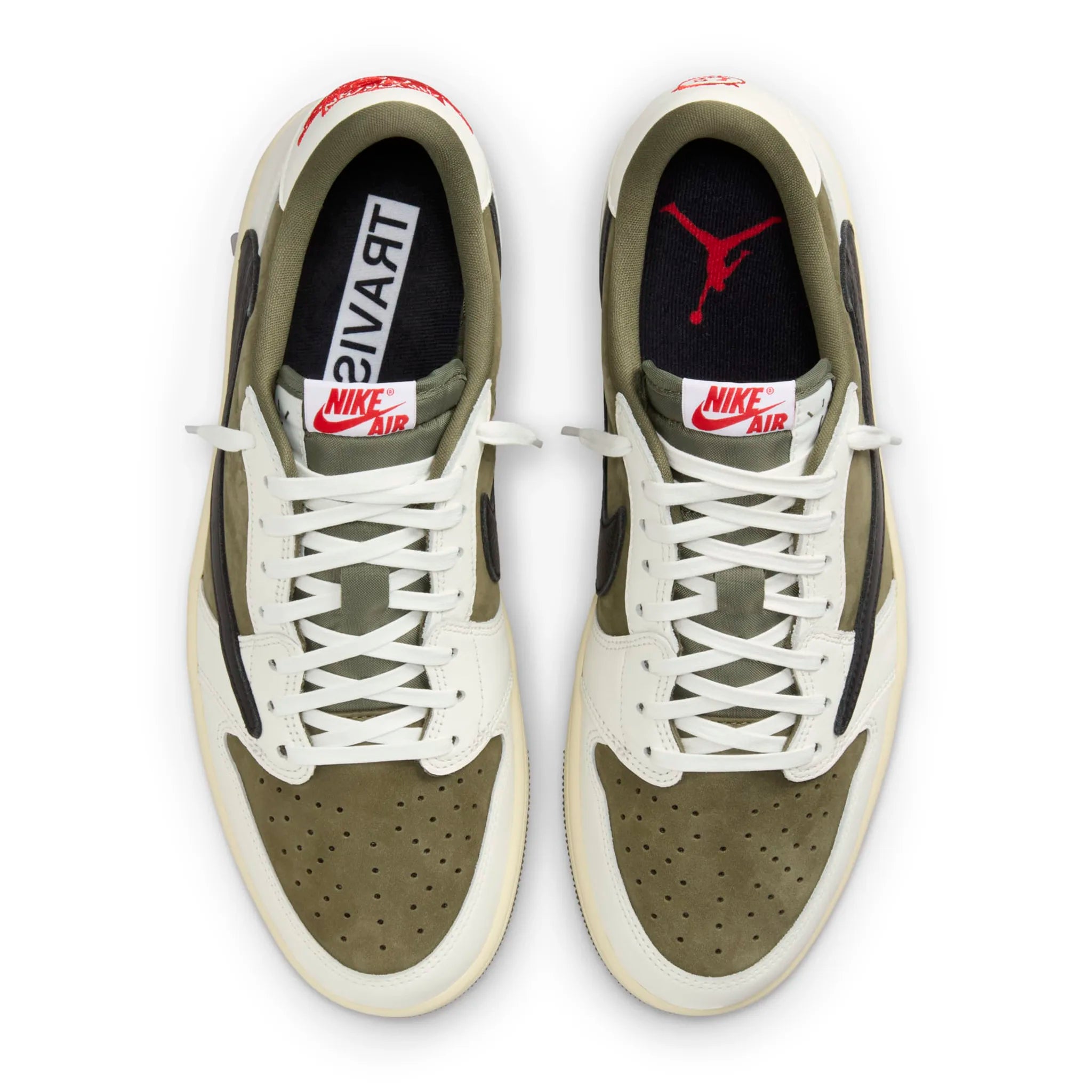 Travis Scott x Air Jordan 1 Low OG Medium Olive Sneakers - Men's Retro Basketball Shoes for Streetwear & Casual Outfits