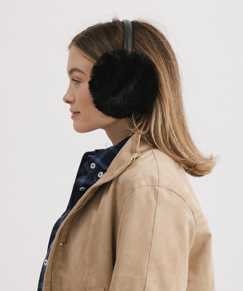 Leena Faux Fur Earmuffs - Winter Warm Ear Muffs for Women & Girls - Soft Plush Fleece Lined - Cold Weather Accessories for Outdoor Activities, Skiing, Snowboarding & Daily Winter Wear