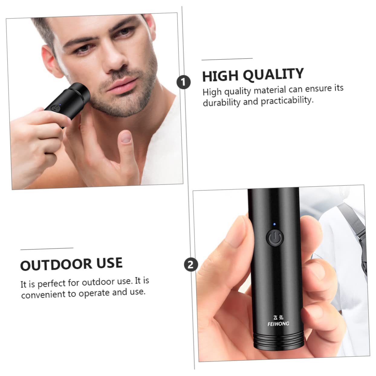 MerryHapy Rechargeable Mini Electric Razor for Men - Compact, Durable ABS Shaver with Easy Use - Perfect for Travel, Gym & Daily Grooming