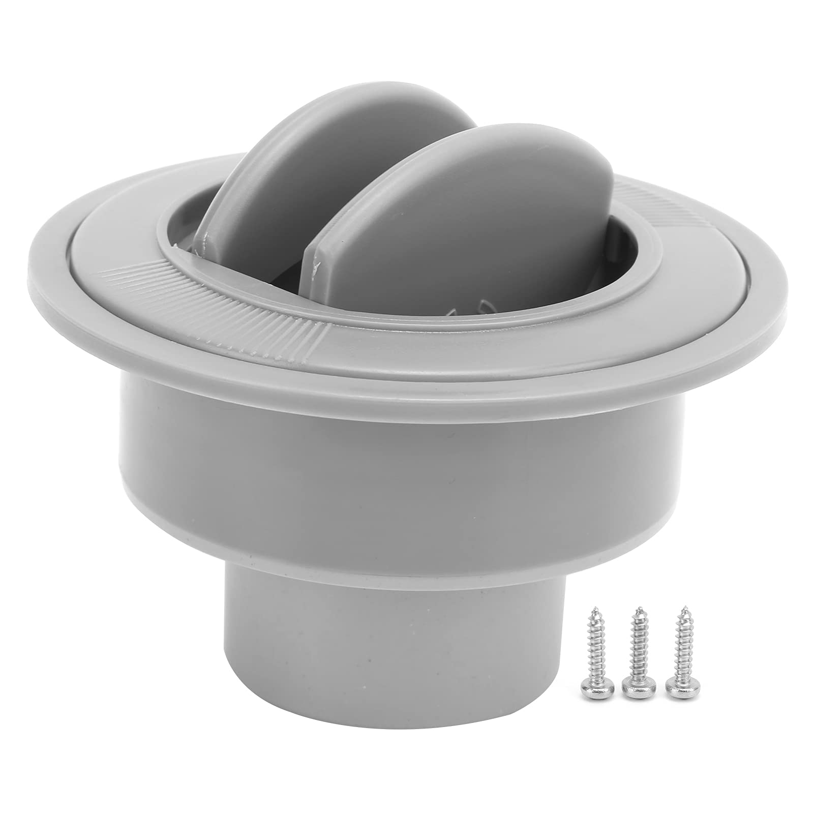 Universal ABS Car Air Conditioning Vent Deflector - 100mm/76mm/47mm Round Dashboard AC Outlet for RV, Boat, Bus - Gray Color - Perfect for Vehicle Cooling & Airflow Control