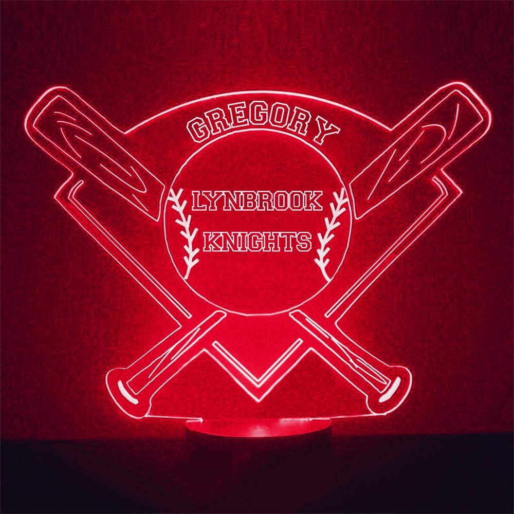 Personalized LED Night Light - Custom Engraved with Name or Text, 16 Colors & 4 Modes, USB/Battery Powered - Perfect for Bedroom, Nursery, Sports Room Decor & Gift Giving