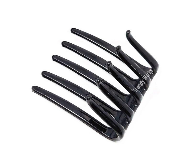 Trendy 3-Piece Juda Hair Comb Clip Set - Interlocking Bun & Ponytail Hair Pins for Women & Girls (Black) | Perfect for Updos, Braids, Weddings & Everyday Hairstyles