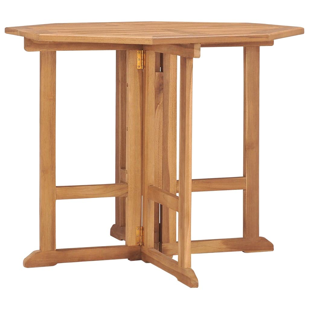 Folding Teak Wood Patio Dining Table - 35.4