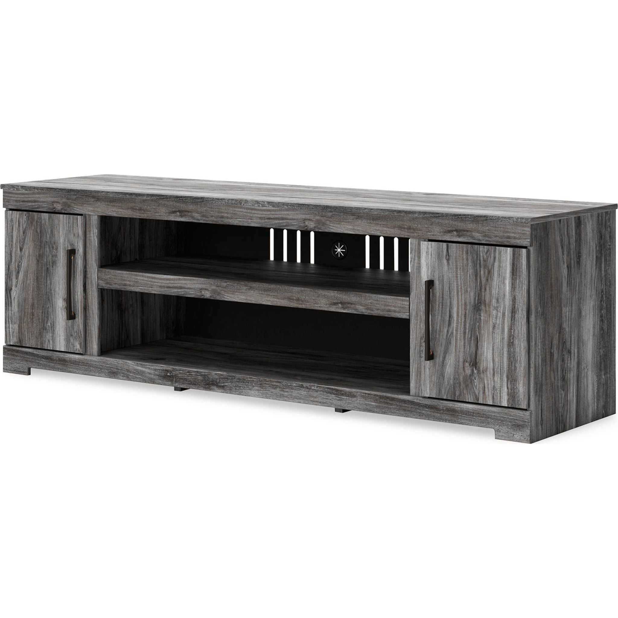 Baystorm TV Stand for Flat Screen TVs - Modern Gray TV Console with Storage Shelf - Perfect for Living Room, Bedroom & Home Theater Setup