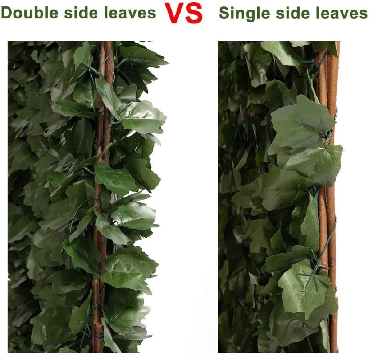 DOEWORKS Expandable Fence Privacy Screen for Balcony, Patio, Outdoor - 2PCS Double Sided Faux Ivy Fencing Panels - Backyard Garden Decor, Backdrop for Home & Events - Perfect for Creating Shade, Privacy and Natural Greenery in Outdoor Spaces