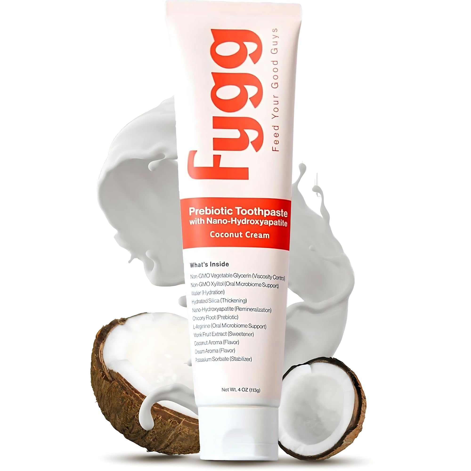 Fluoride-Free Toothpaste with Prebiotics – Coconut Cream Flavor (4oz) | Nano-Hydroxyapatite Toothpaste for Sensitive Teeth, Whitening & Enamel Repair | Natural Remineralizing Toothpaste for Daily Oral Care & Fresh Breath