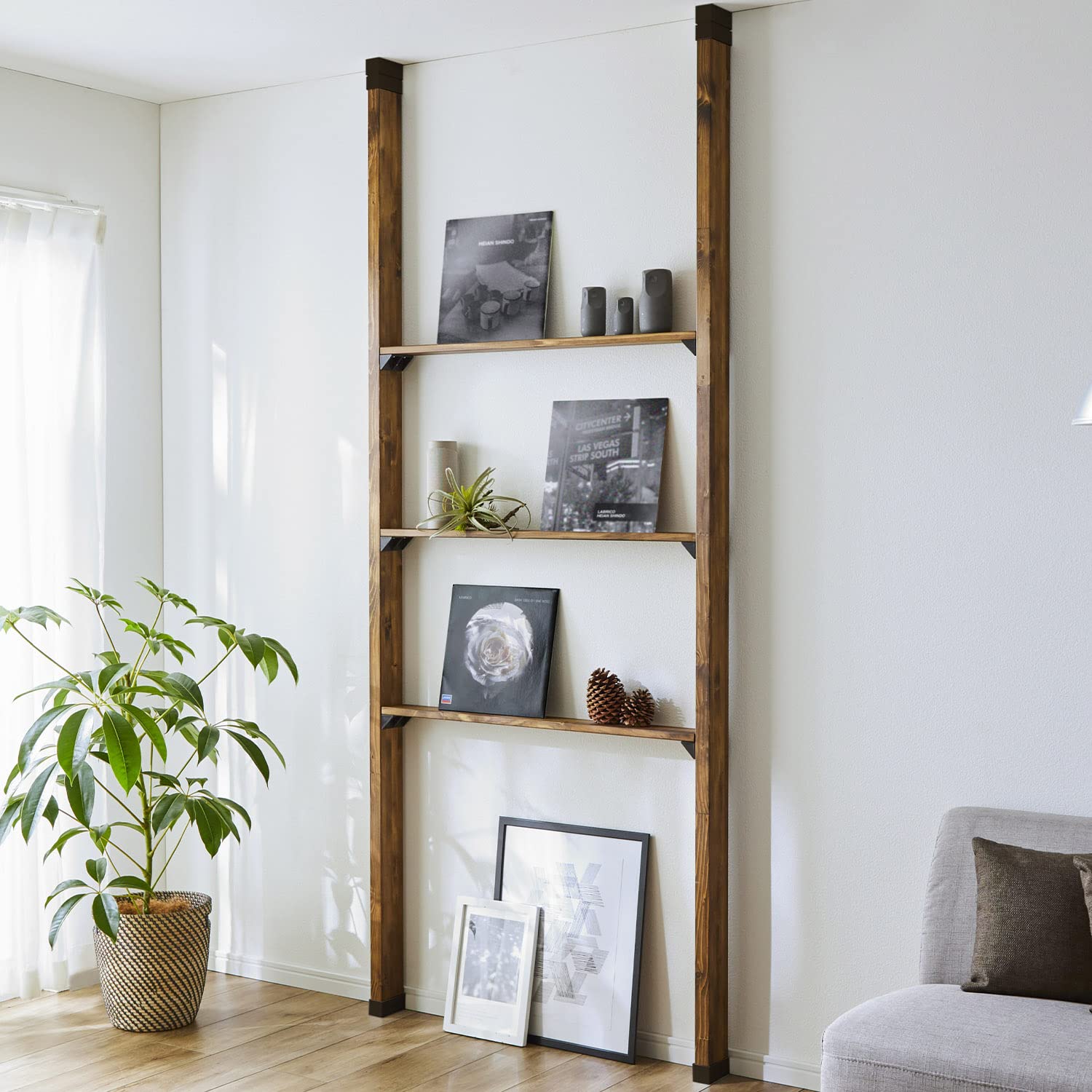 LABRICO 2 x 4 Shelf Brackets - Heavy Duty Metal Shelf Supports for Wall Shelves - DIY Storage Solutions for Home, Garage & Office Organization - Perfect for Floating Shelves and Decorative Display