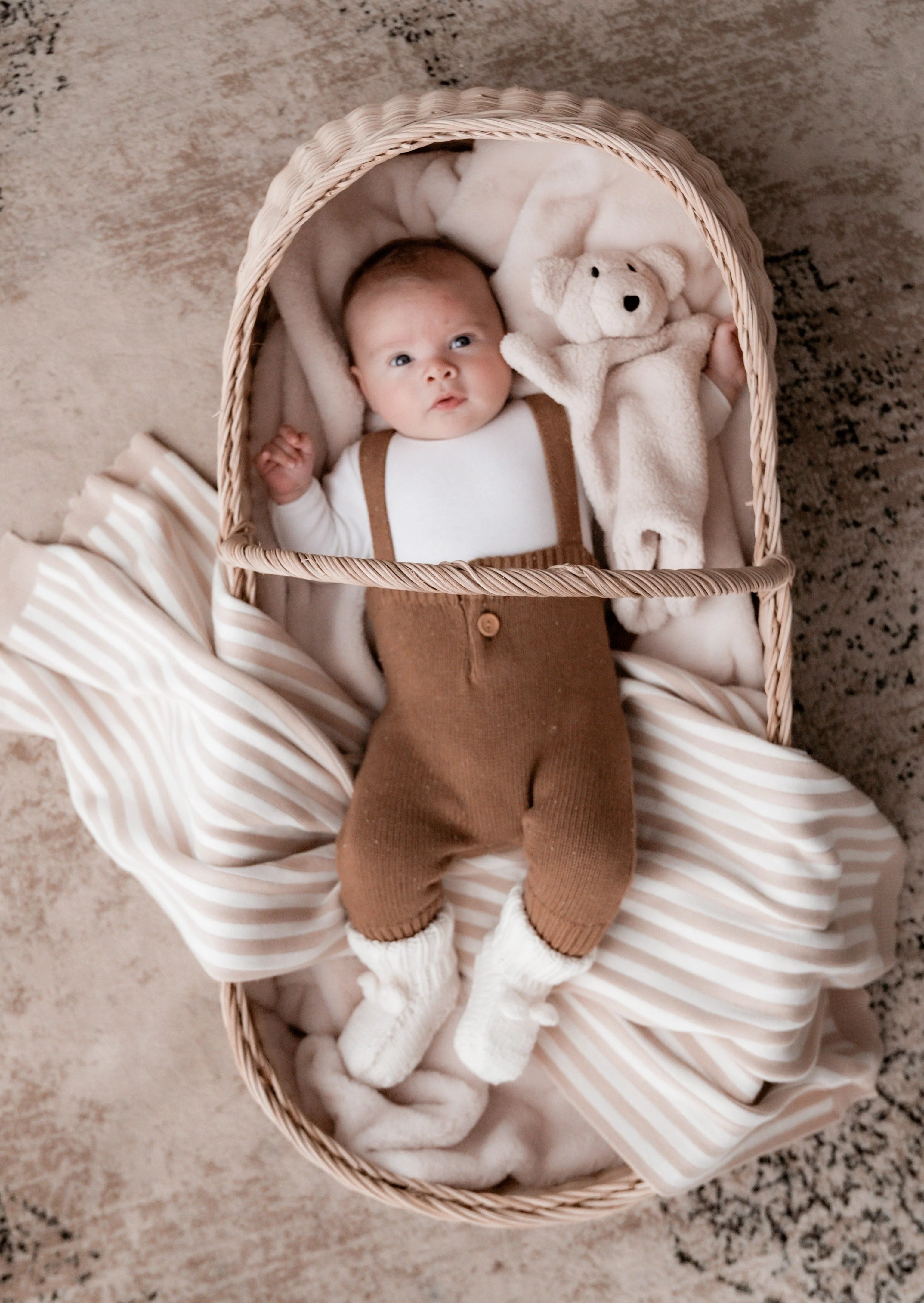 Organic Cotton Baby Blanket - Soft & Breathable Pop Ya Tot Beige Carnival Blanket for Nursery, Swaddling & Stroller Use