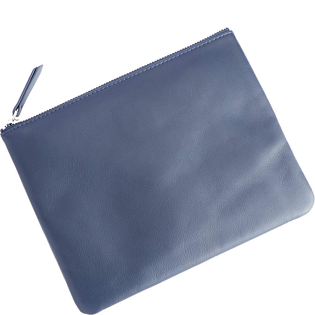 Royce Leather Travel Organizer Pouch - Premium Blue Leather Passport Wallet & Document Holder for Men & Women | Perfect for Airplane, Business Trips & Vacation Organization