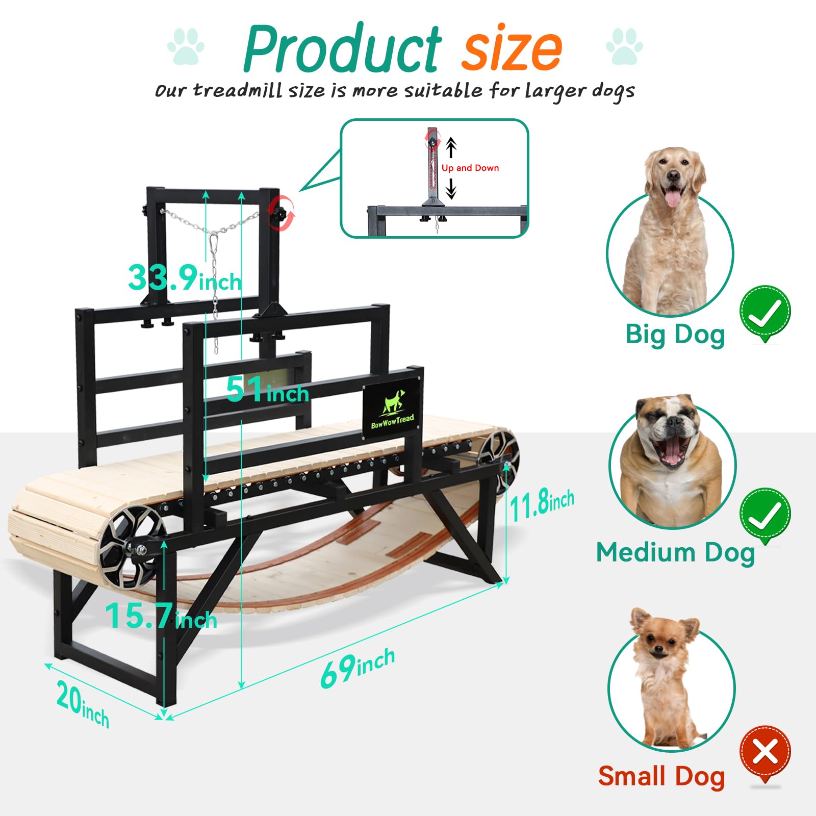 Best Dog Treadmill for Medium & Large Dogs - Indoor Pet Exercise Equipment for Home Use | Perfect for Daily Workouts & Weight Management