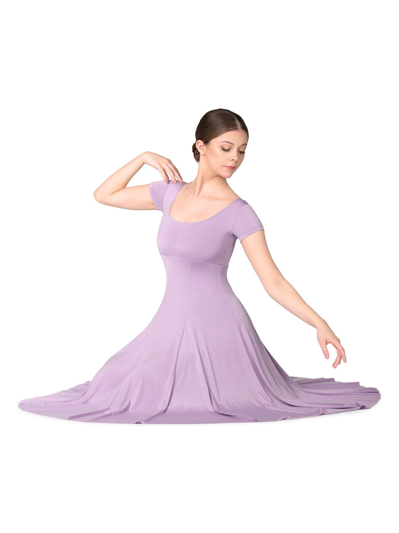 Women's Short Sleeve Lyrical Dress - Flowy Summer Dress for Casual Wear, Beach Cover Up & Music Festival Outfit