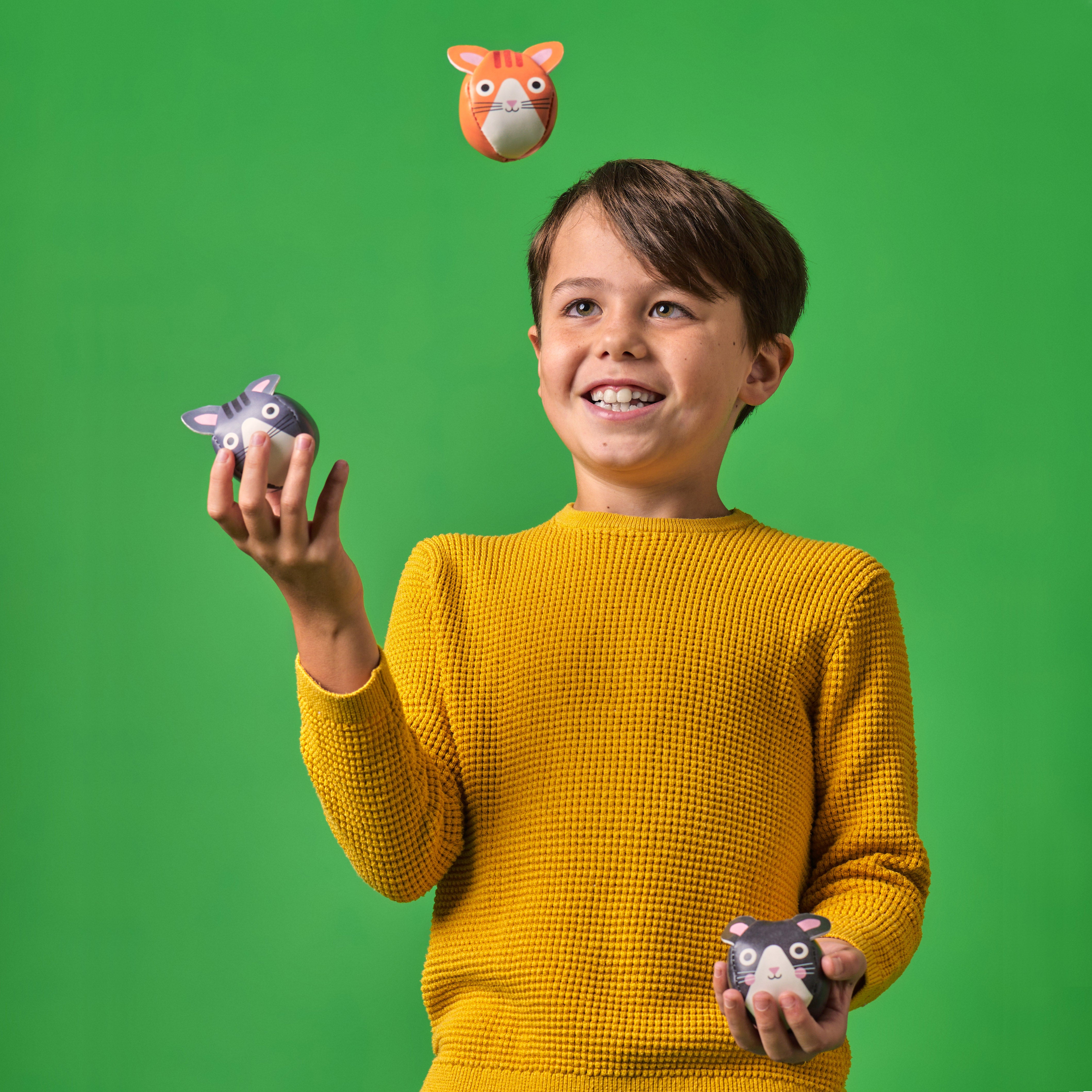 Kidoki Three Little Cats Juggling Balls - Fun Cat Toys for Indoor Play, Training & Entertainment | Perfect Gift for Cat Lovers