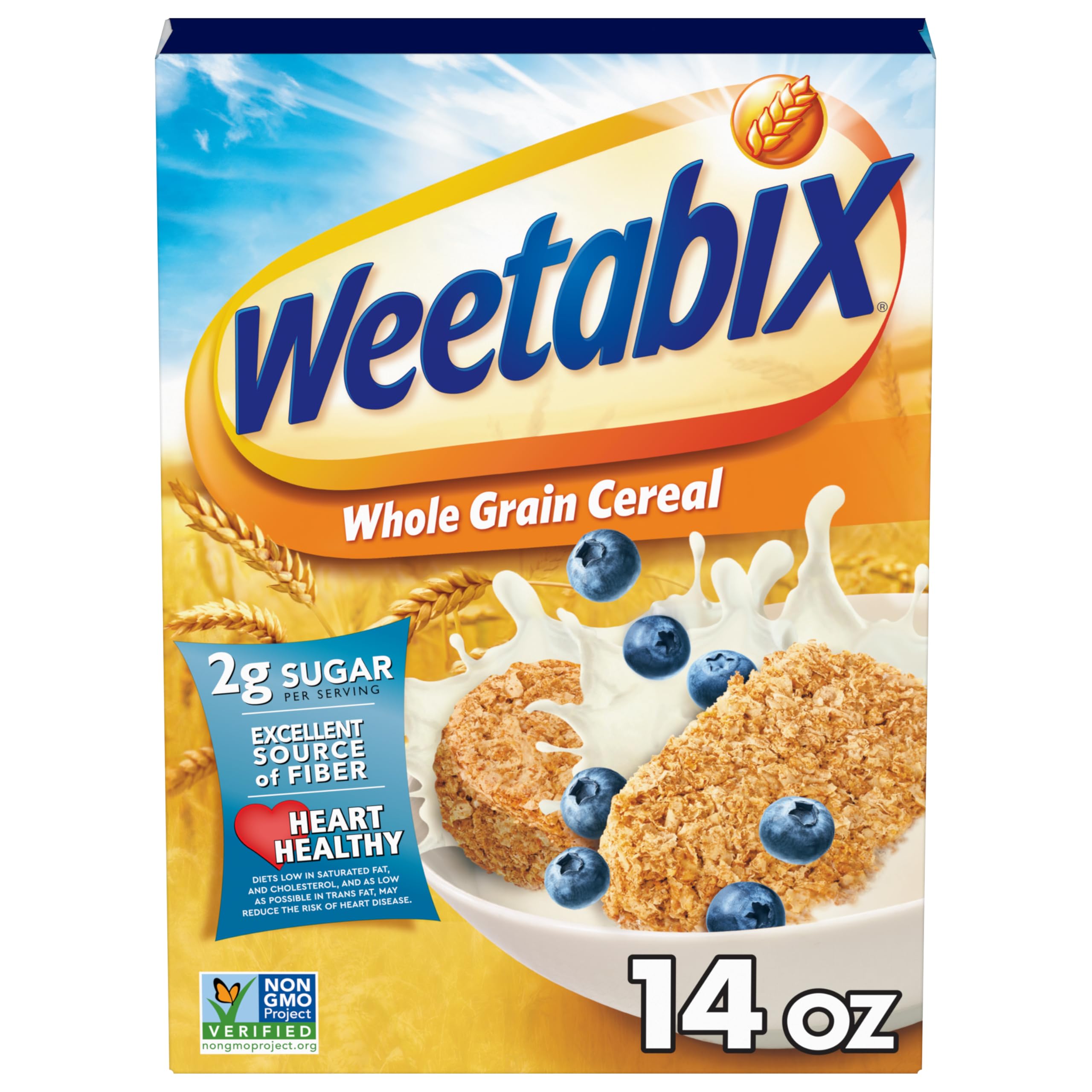 Weetabix Whole Grain Wheat Biscuits - Lightly Sweetened Breakfast Cereal, Healthy Snack, 14oz Box - Perfect for Breakfast Bowls, Yogurt Topping & On-the-Go Snacking