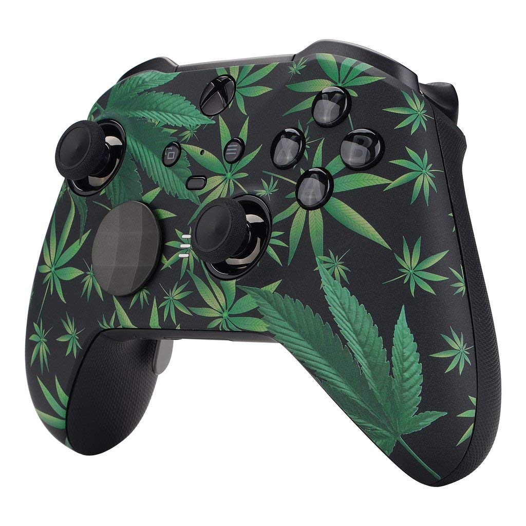 420 Black Custom Xbox One Elite Series 2 Controller - Unmodded Soft Touch Finish | Perfect for Competitive Gaming & Professional Esports