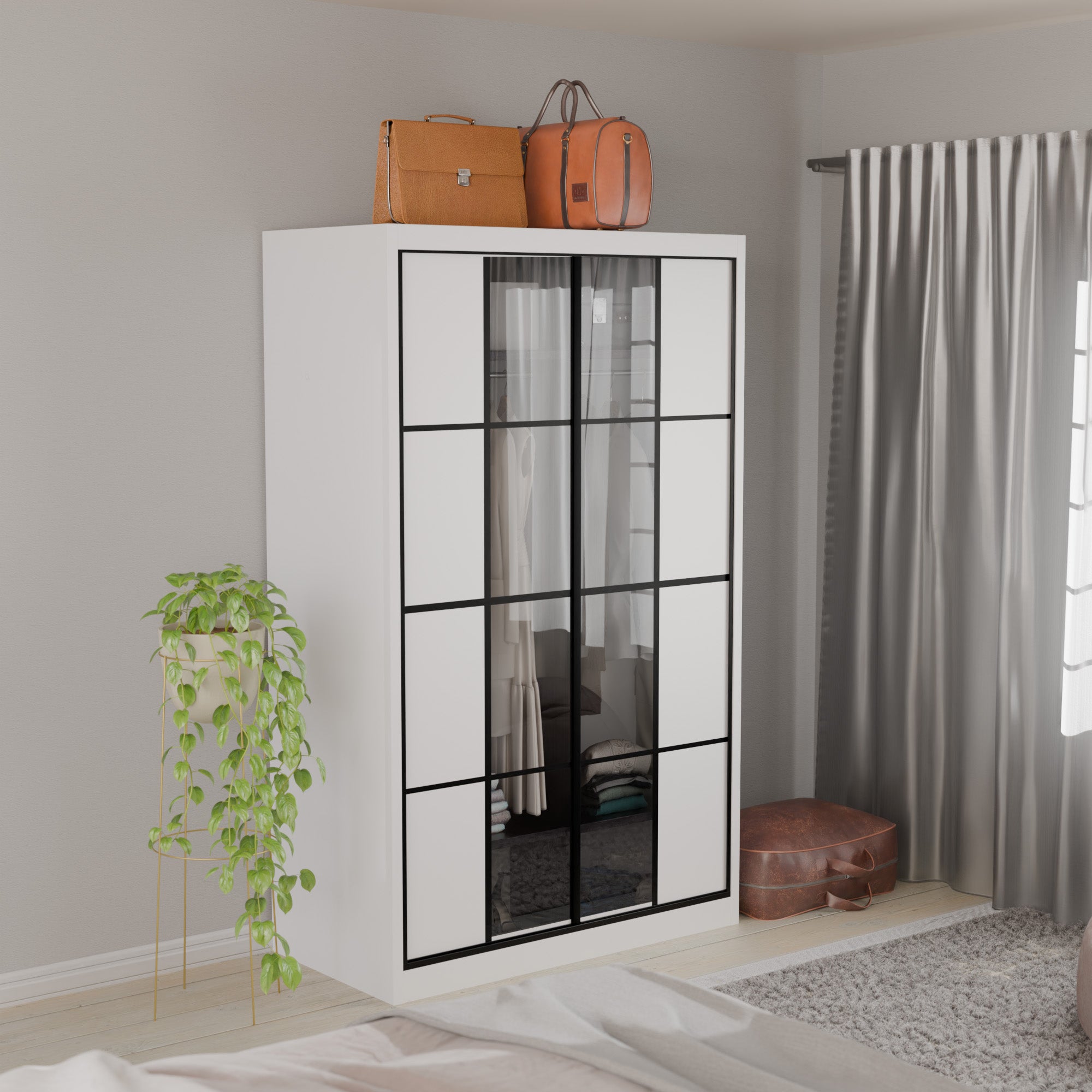 Josie Modular Wardrobe W03 - Customizable Closet Organizer System with Adjustable Shelves & Hanging Rods | Perfect for Bedroom, Walk-in Closet & Apartment Storage Solutions