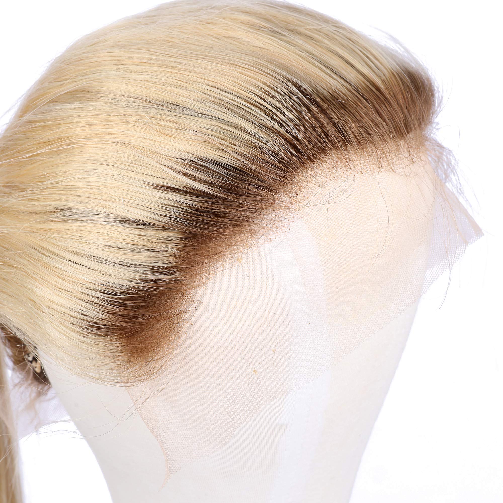 #4/613 Blonde Peruvian Virgin Human Hair Wigs for Women - Pre Plucked Ombre Full Lace Wig with Baby Hair | 28 Inch Straight Glueless Lace Front Wig | Natural Look for Daily Wear, Cosplay & Special Occasions