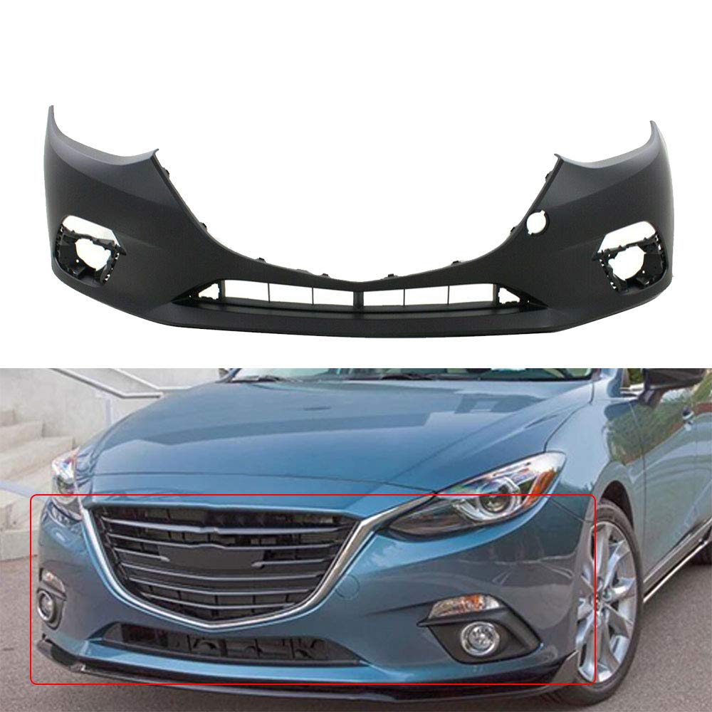 Primed Front Bumper Cover Replacement for 2014-2016 Mazda 3 Sport | MA1000239 BJS750031ABB | Perfect Fit & Durable Protection | Ideal for Collision Repair & Car Restoration Projects