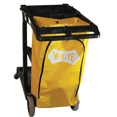 Janitor's Cleaning Cart with 25 Gallon Vinyl Trash Bag - Heavy Duty Utility Cart for Commercial Cleaning, Hospitals, Schools & Office Maintenance