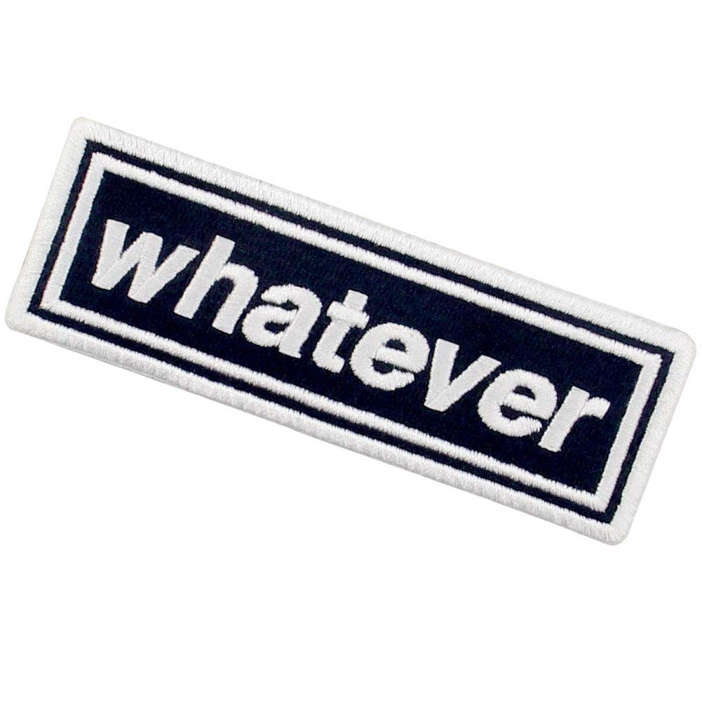 Whatever Patch Embroidered Biker Applique - Iron On or Sew On Emblem for Jackets, Vests & Denim - Motorcycle Gear & DIY Clothing Customization