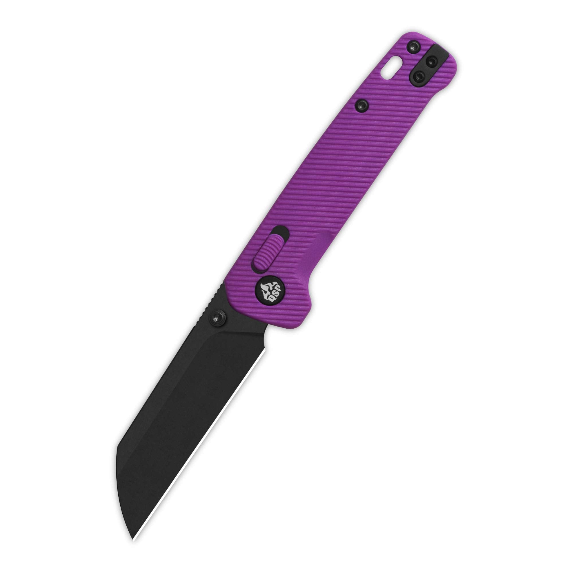 QSP Penguin Glyde Lock Pocket Knife - 14C28N Stainless Steel Blade, Purple FRN Handle - EDC Folding Knife for Camping, Hiking & Outdoor Activities