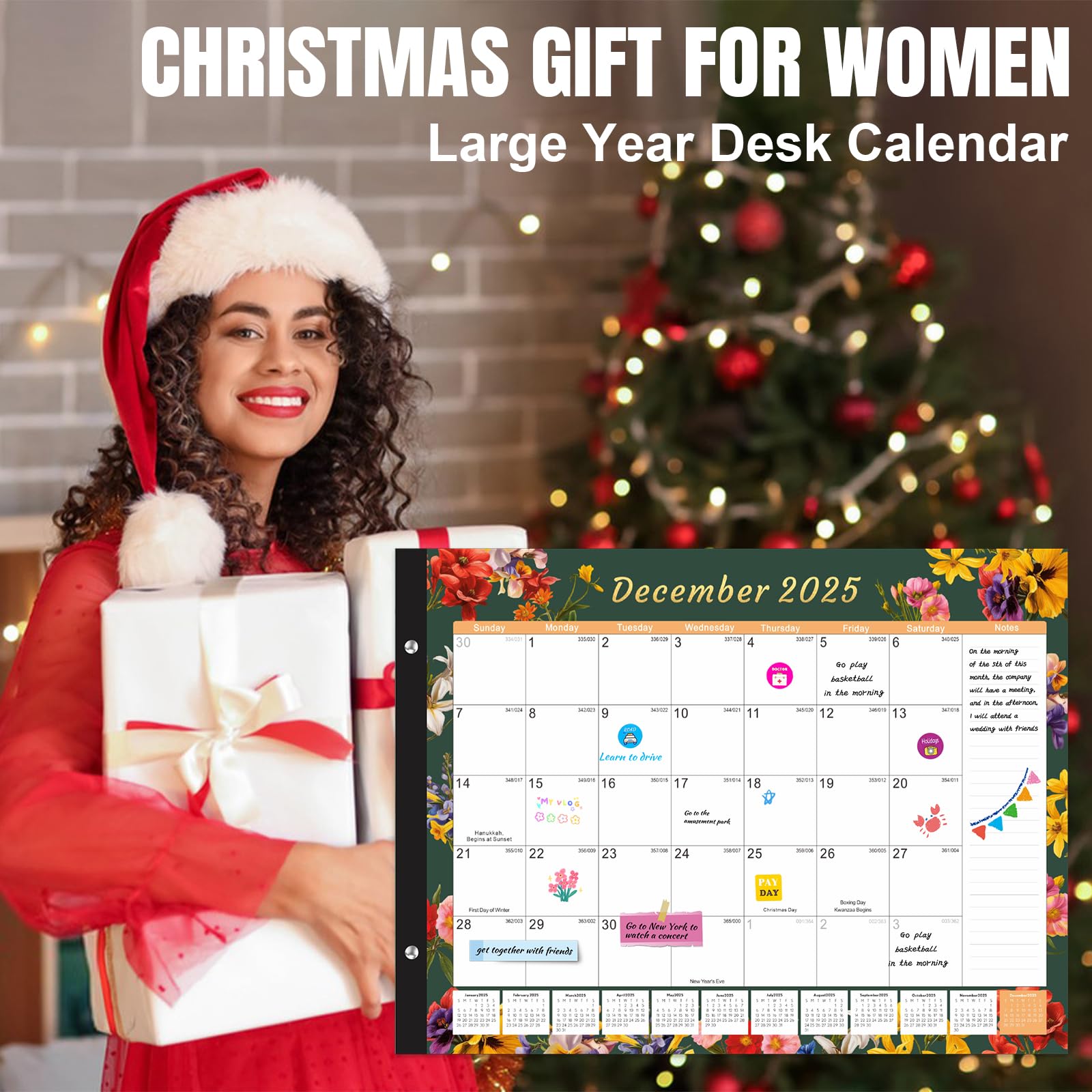 Gannyfer 2025-2026 18-Month Large Desk Calendar (22