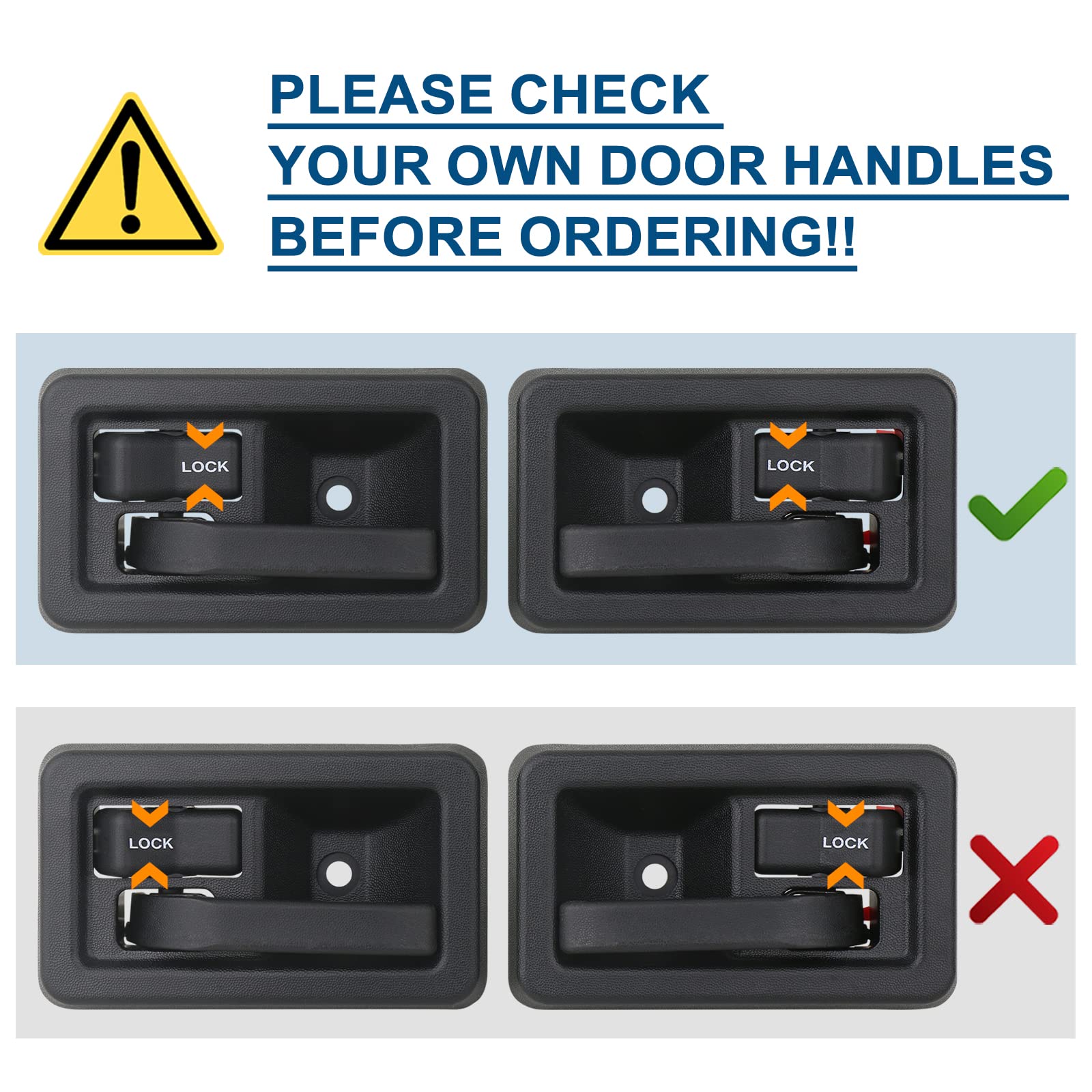 APPERFiT Jeep Wrangler YJ TJ 1991-2006 Replacement Door Handles - Exterior & Interior Set with Keepers (Fits Full Doors, Replaces OEM 55176382AE 55176383AE 55176477AB 55176476AB) - Perfect for Off-Roading & Daily Driving Upgrades