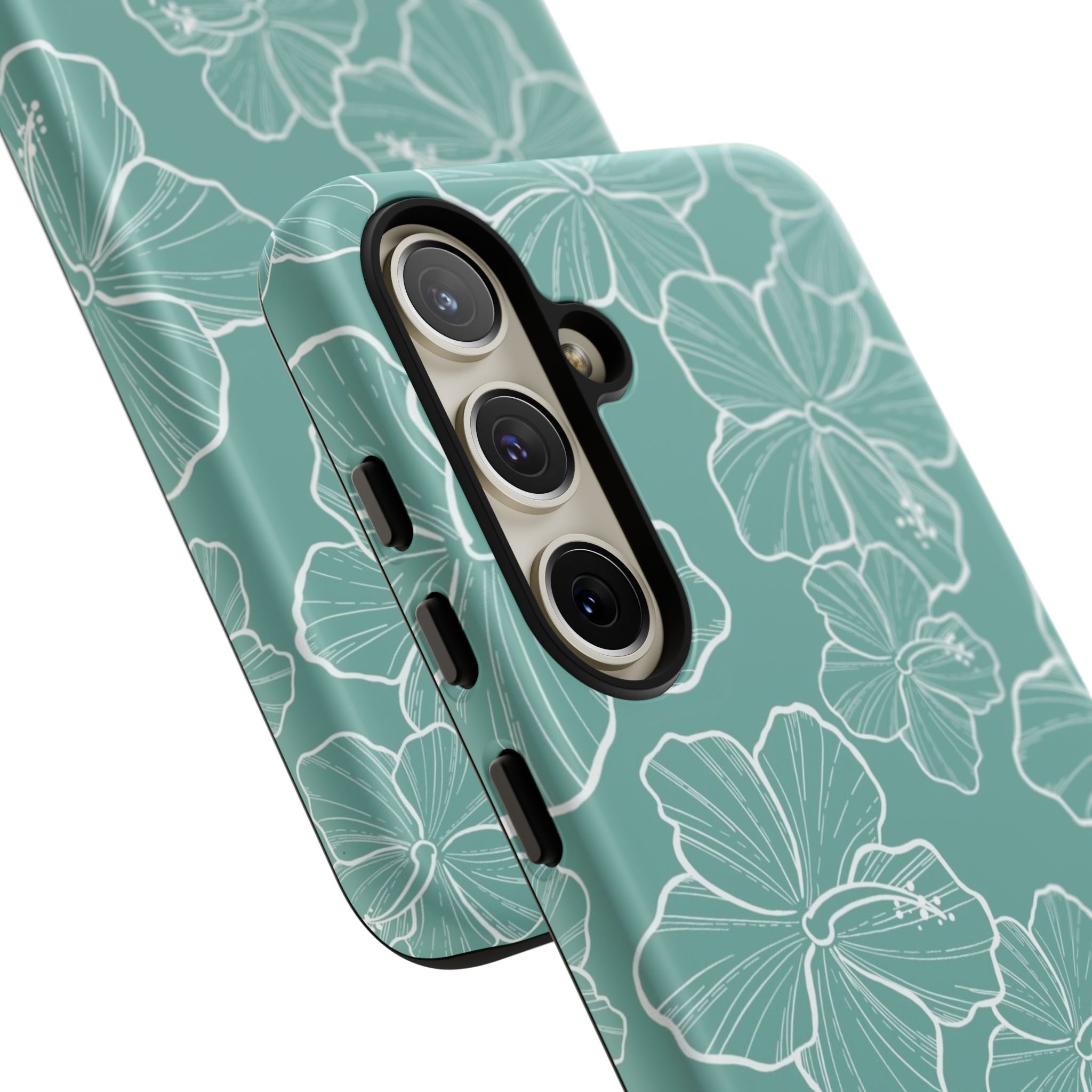 Premium Hibiscus Teal Samsung Galaxy Phone Case - Durable & Stylish Protection for Everyday Use, Work & Travel