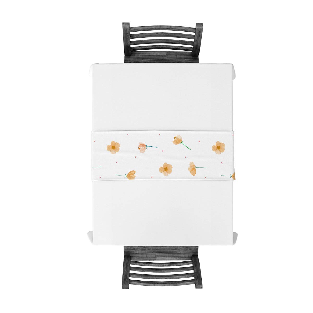 Modern Linen Table Runner - 13x70 Inch Spring Floral Decorative Table Cover for Wedding, Kitchen, Dresser, Thanksgiving, Christmas & Halloween Parties - Heat Resistant Home Decor (Perfect for Dining Tables, Buffets, and Holiday Entertaining)
