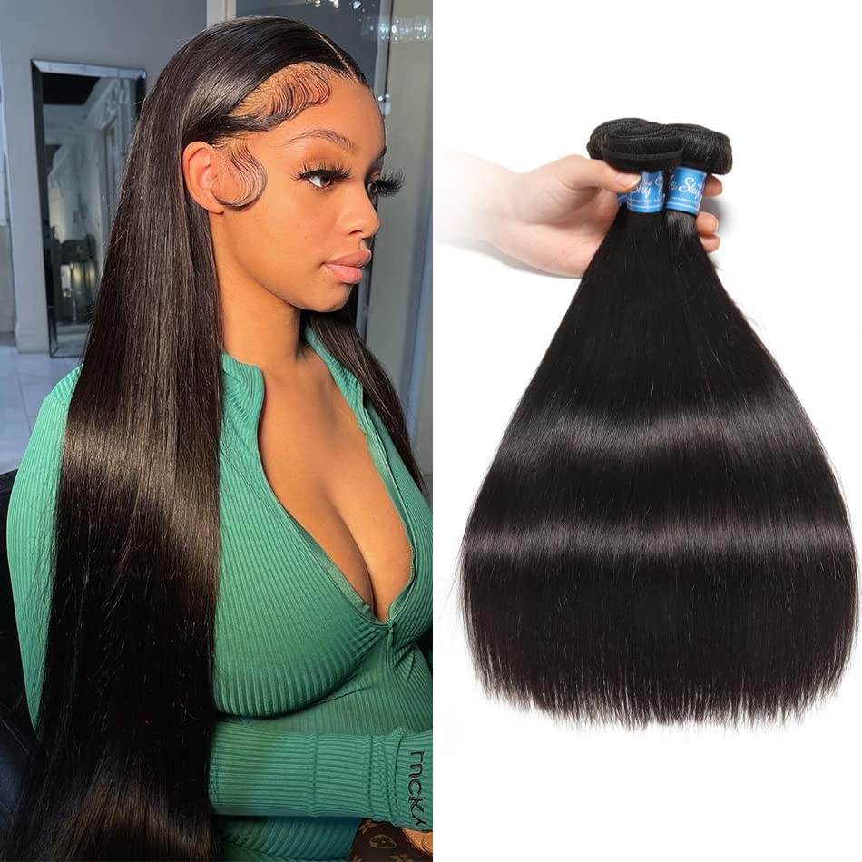 10A Peruvian Human Hair Bundles 20 20 22 Inch - 100% Unprocessed Virgin Remy Hair Weave - 3 Bundles Natural Black Straight Hair for Sew-In, Braiding & Extensions - Perfect for Daily Wear, Parties & Special Occasions