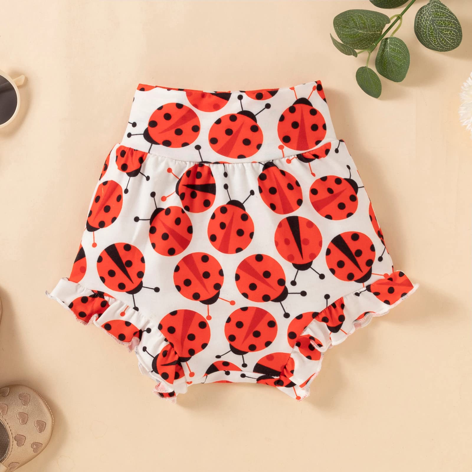 **Baby Girls Summer Outfit Set - 3PCS Short Sleeve Romper, Cartoon Shorts & Headband | Cute Playtime & Photo Shoot Outfits**