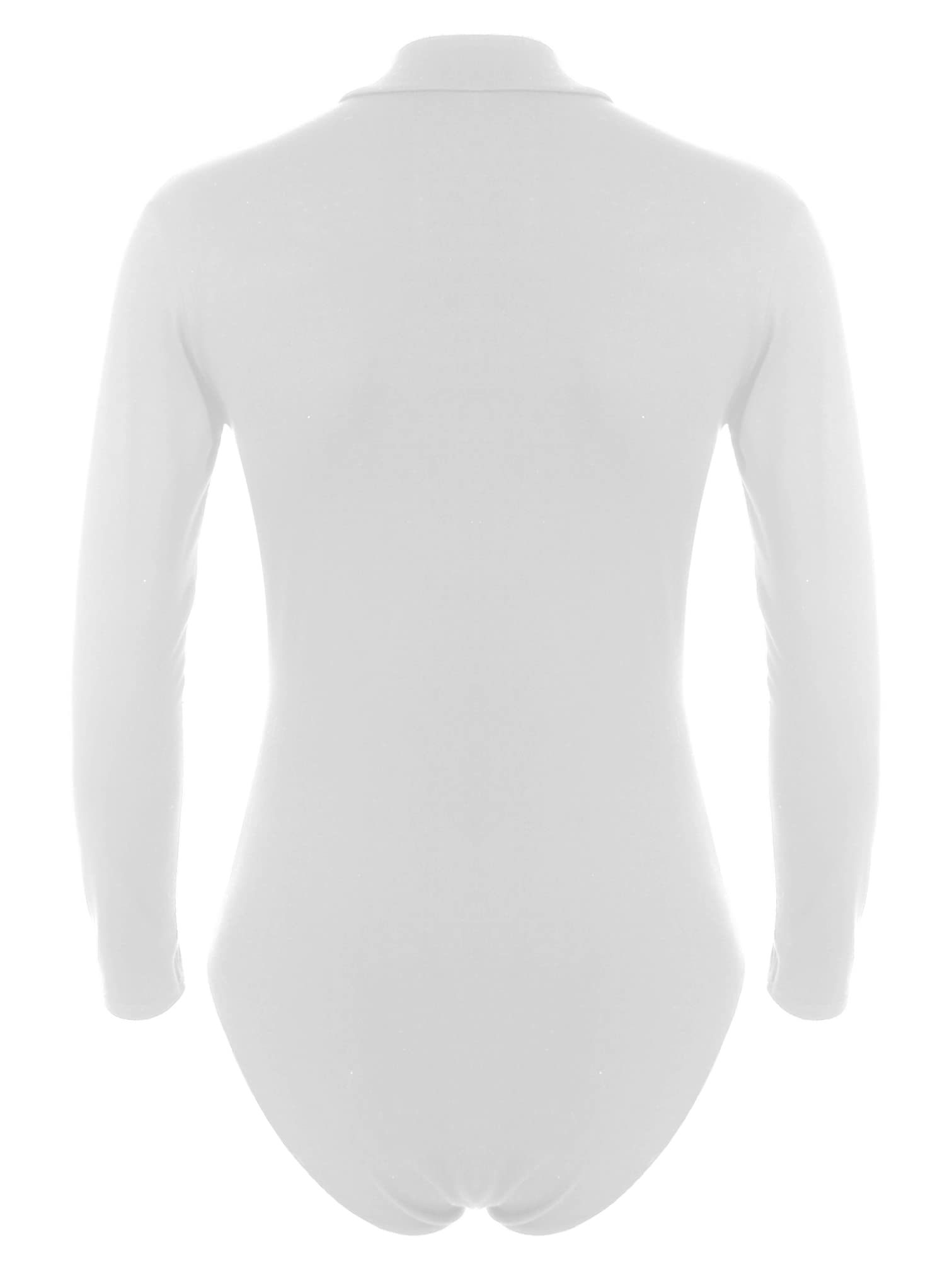 iiniim Men's Mock Neck Long Sleeve Bodysuit - Stretchable Dance Leotard for Latin, Ballroom & Performance - Perfect for Dance Practice, Costume Shows & Layering Under Outfits
