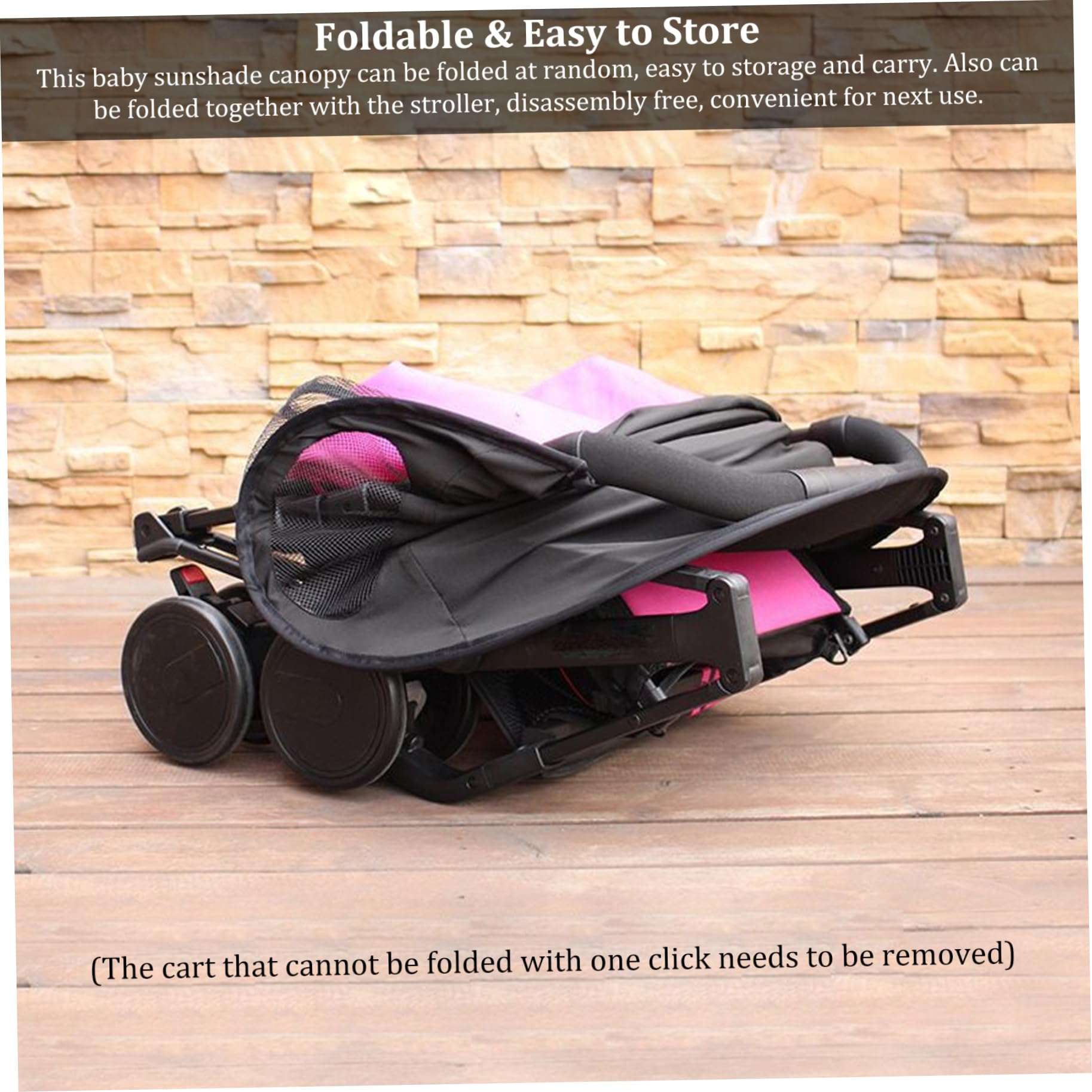 **Universal Pram Sun Shade Cover 31.5x26 Inch - UPF 50+ Waterproof & Foldable Stroller Canopy for Pushchair, Carrycot - Perfect for Outdoor Walks, Beach Trips & Sunny Days**