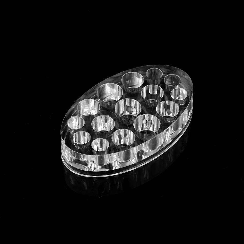 15-Hole Oval Acrylic Ink Cup Holder Stand for Permanent Makeup & Tattoo Artists - Professional Pen Holder for Tattoo Needles and PMU Tools (Ideal for Tattoo Studios & Beauty Salons)