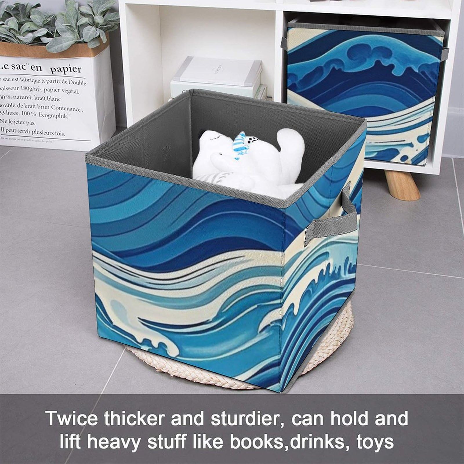 Blue Wave Collapsible Storage Bins - 10.6