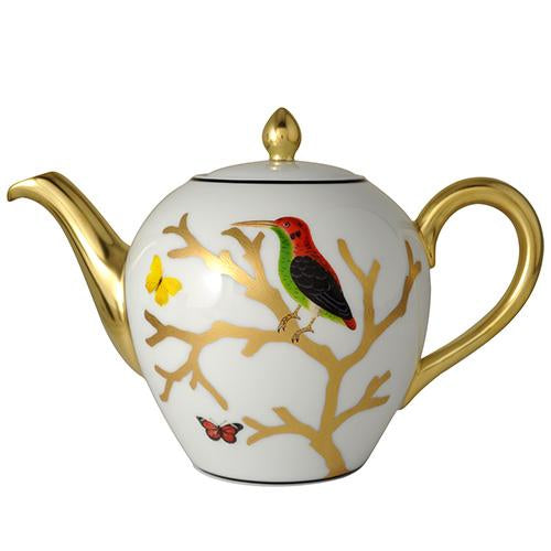 Aux Oiseaux Teapot - Elegant Porcelain Tea Pot with Infuser for Loose Leaf Tea | Perfect for Afternoon Tea, Gifts & Home Decor