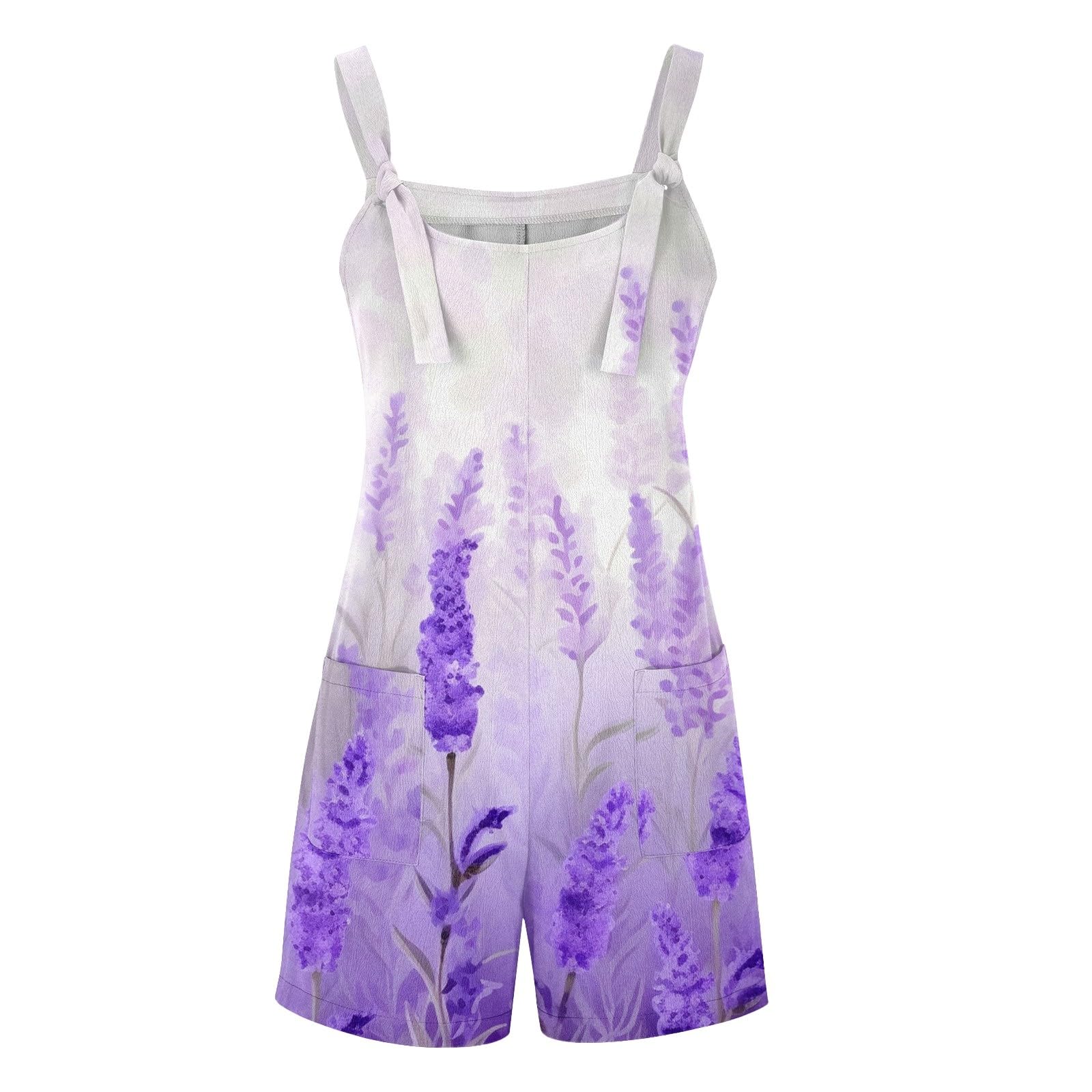 Women's Loose Fit Short Overalls - Summer Adjustable Tie Strap Romper Jumpsuit with Pockets | Casual Outfit for Beach, Picnic & Streetwear Fashion