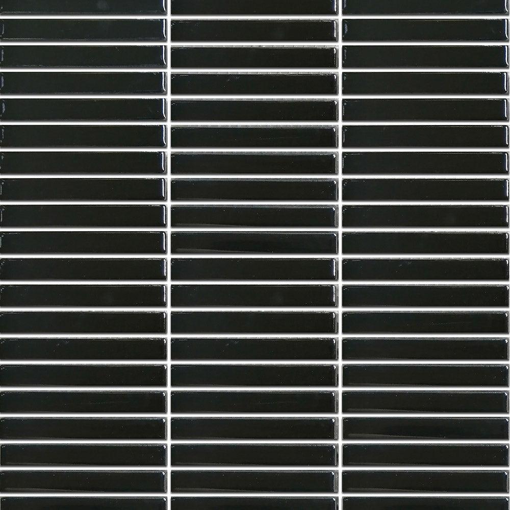 Premium Nara Black Kit Kat Matt Mosaic Tile - Elegant Ceramic Wall & Floor Tiles for Kitchen Backsplash, Bathroom, and Shower Decor