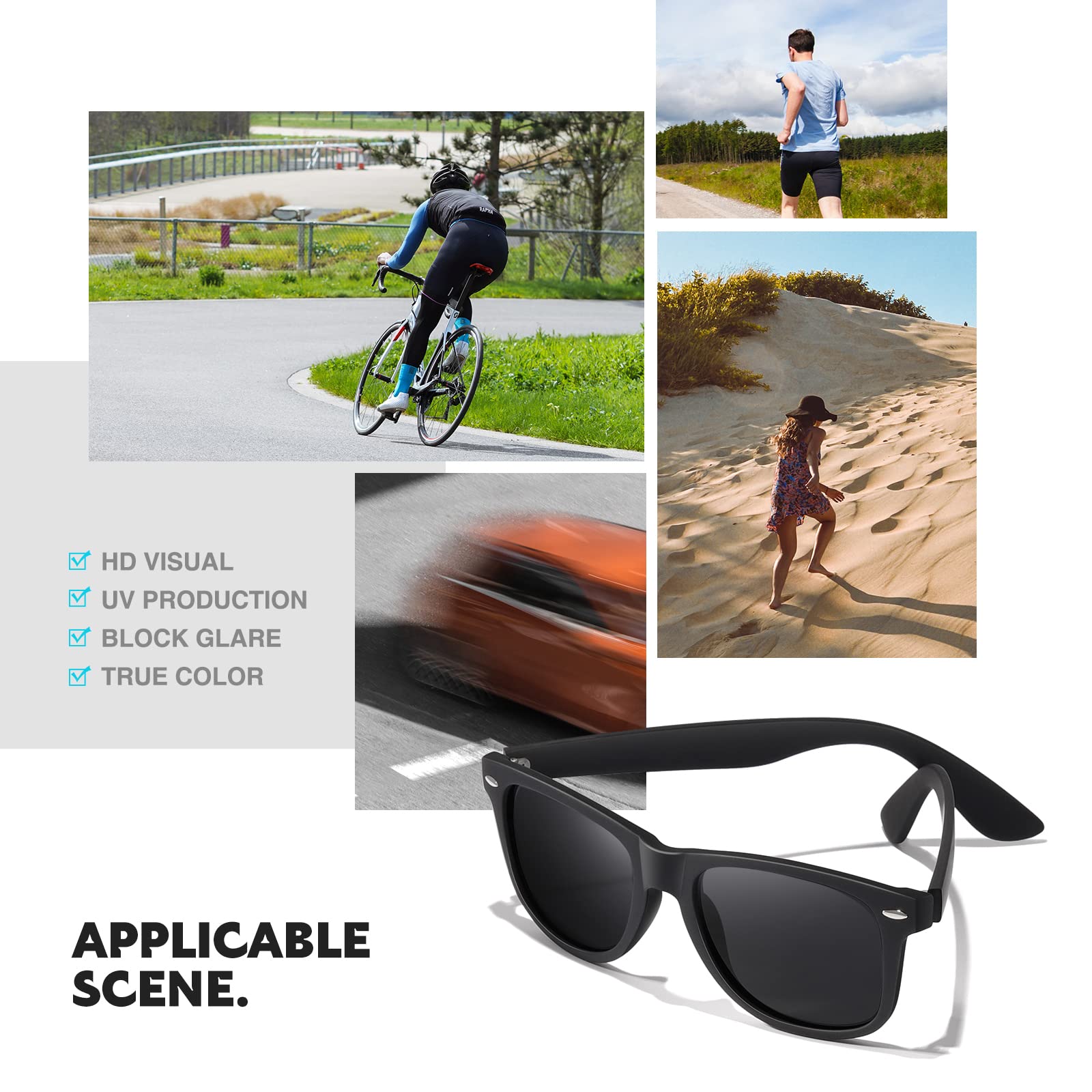 DEMIKOS Polarized Sunglasses for Men & Women - Retro Mirror Lens UV400 Protection - Trendy Unisex Shades for Driving, Fishing & Outdoor Activities