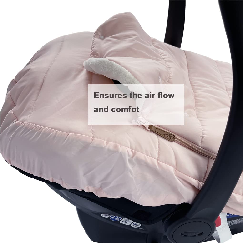 Waterproof Winter Car Seat Cover & Bunting Bag Combo for Infants 0-12 Months - Cold Weather Protection for Stroller, Bassinet & Car Seat - Ideal for Snowy Days & Winter Travel