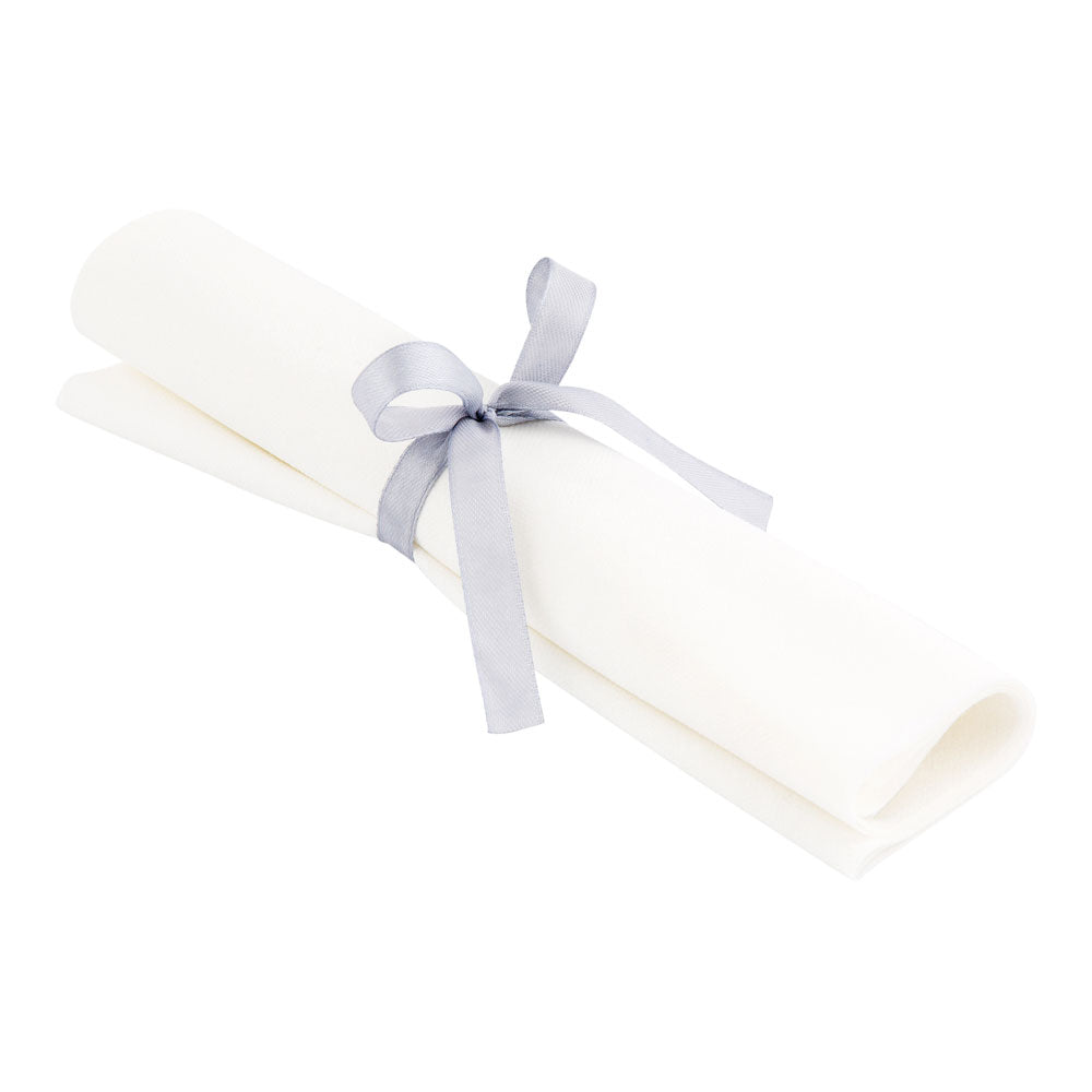 Premium Argento Silver Plastic Cutlery Set with White Napkins & Silver Ribbon - 100-Piece Box (7.25