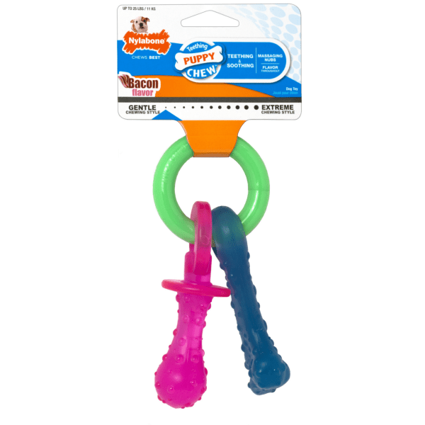 Nylabone Puppy Teething Pacifier - Soothing Chew Toy for Puppy Teething Relief - Perfect for Small to Medium Dogs at Home or Travel
