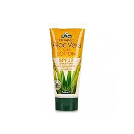 Aloe Vera Sunscreen Lotion SPF 50 - 200ml | Natural Moisturizing & Soothing Sun Protection for Face & Body | Perfect for Beach, Swimming & Outdoor Activities