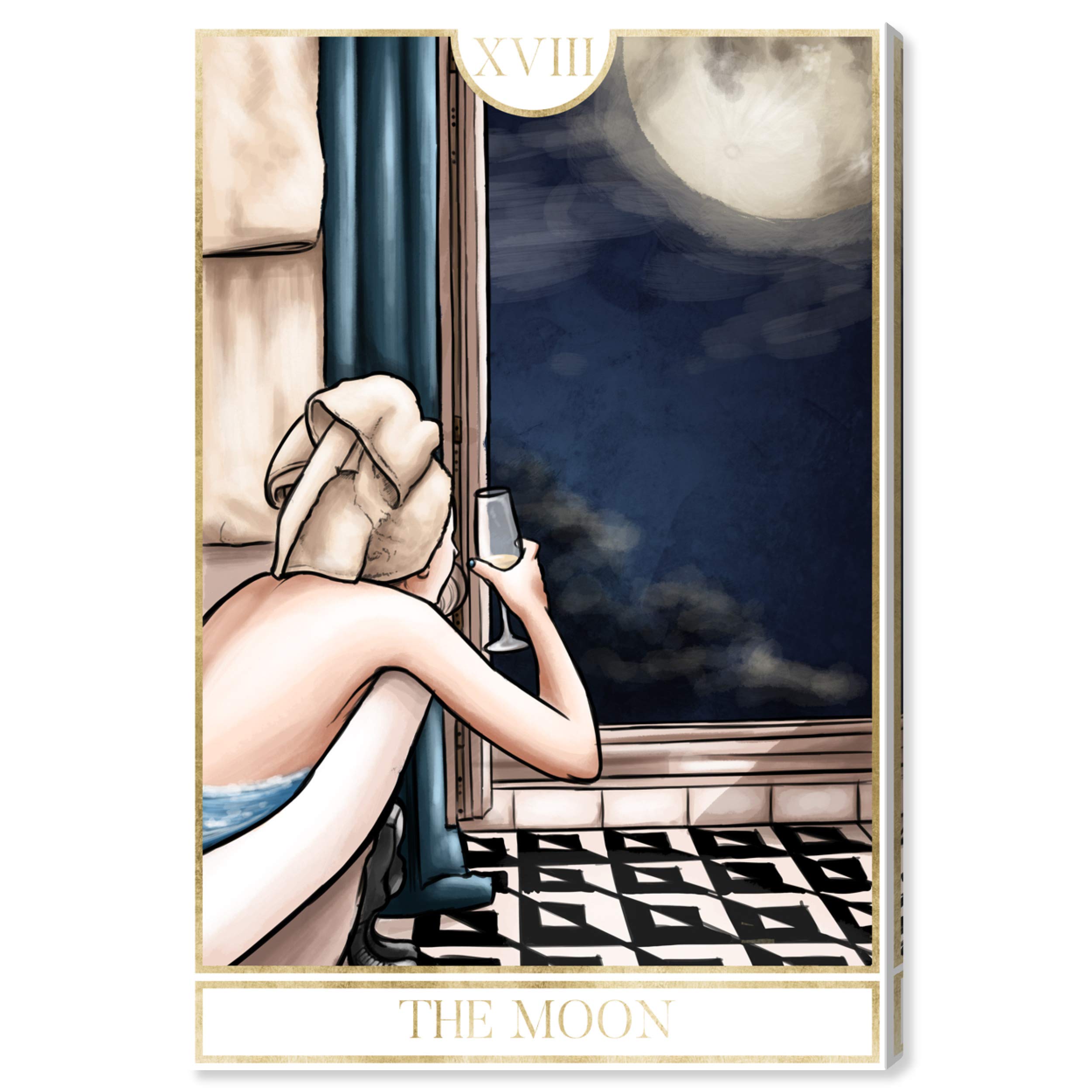 The Moon Bath Wall Art Canvas Prints - Modern Home Decor for Bathroom, Bedroom & Living Room - Perfect Gift for Housewarming & Holidays