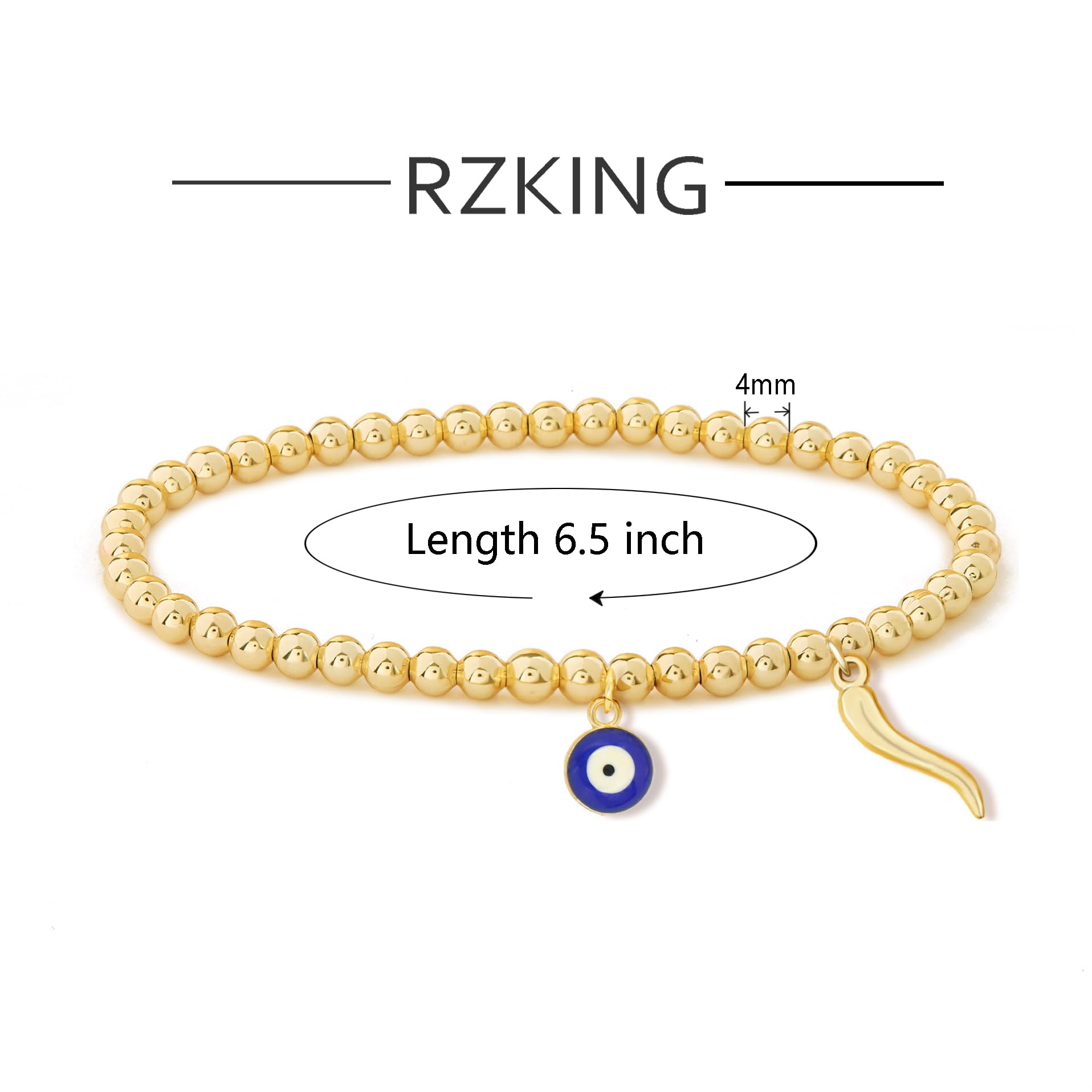 RZKING Gold Bracelets for Women - Evil Eye, Butterfly, Dragonfly & Elephant Charm Bracelet, Friendship Jewelry, Birthday & Retirement Gifts for Her - Perfect for Everyday Wear, Special Occasions & Inspirational Gifting