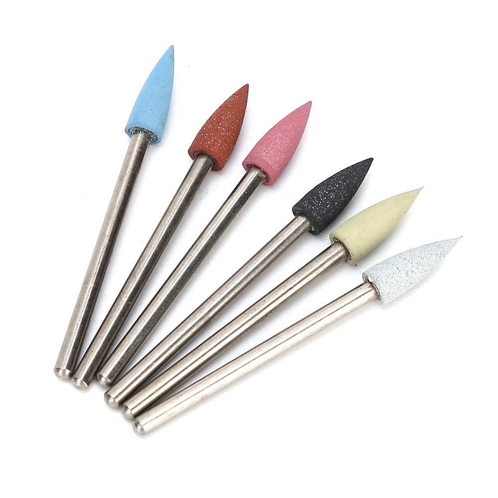 6pcs Professional Nail Drill Bits Set - Alloy & Silicone Tips for Manicure & Pedicure - Durable Nail Art Tools for Salon & Home Use - Perfect for Acrylic, Gel & Natural Nails Care