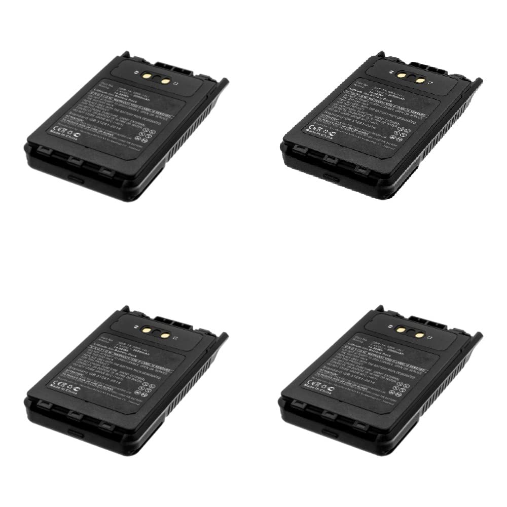 Synergy Digital 2-Way Radio Batteries for YAESU FT-3D - 2000mAh Li-ion Replacement Battery Pack (Compatible with SBR-14) - 4-Pack for Extended Outdoor Adventures, Emergency Communication & Ham Radio Operations
