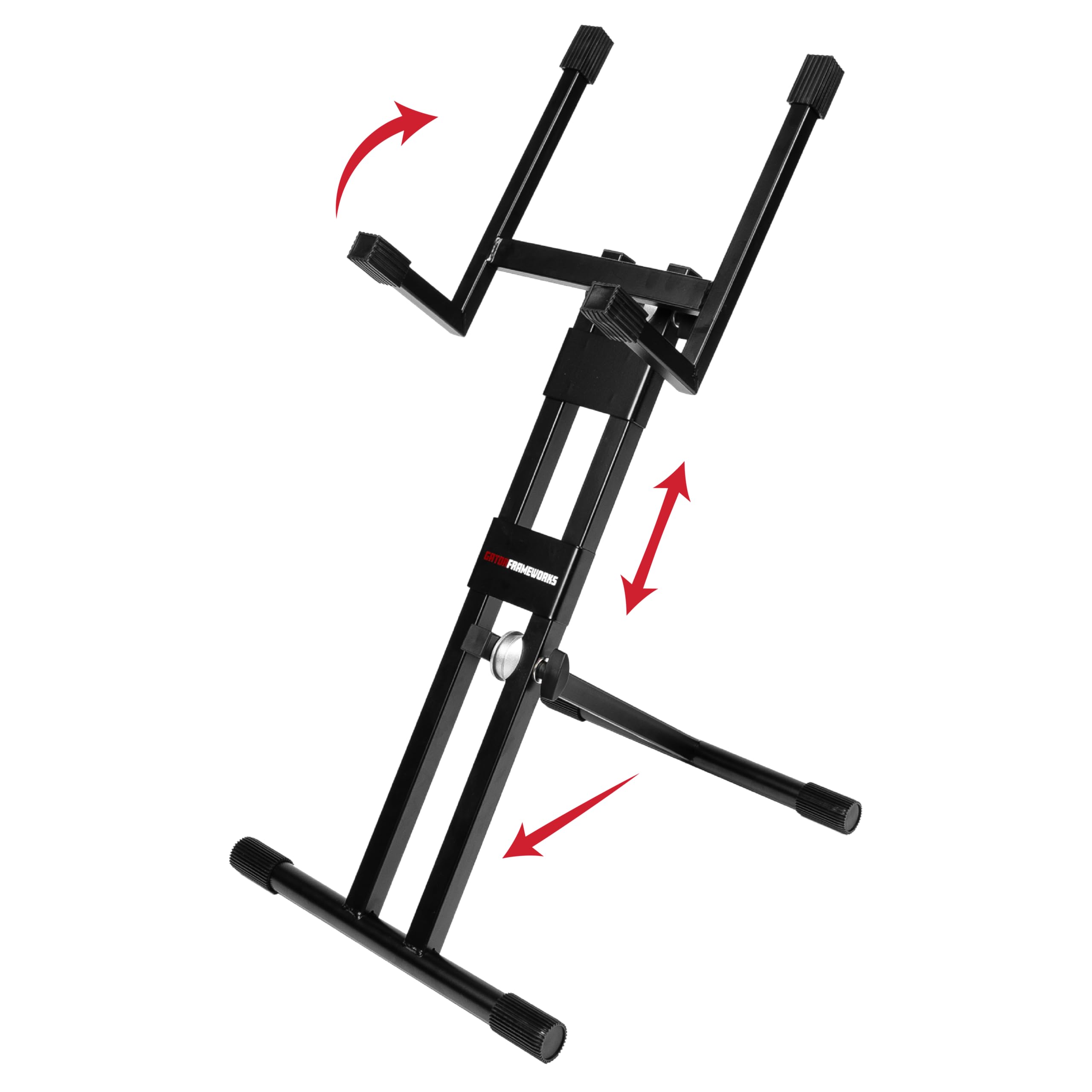 Gator Frameworks GFWGTRAMP200 High Profile Guitar Amp Stand - Heavy Duty & Adjustable for Digital Modelers, Head Units | Ideal for Live Performances, Studio Recording & Home Practice