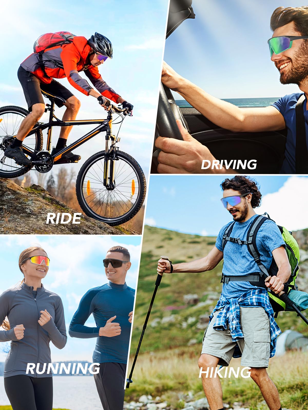 BEACOOL Polarized Sports Sunglasses for Men & Women - UV400 Protection, TR90 Frame - Ideal for Cycling, Running, Golf, Baseball & Fishing - Perfect for Outdoor Activities & Sports Enthusiasts