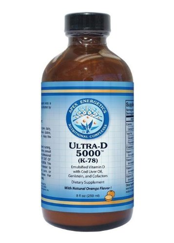 Apex Energetics Ultra-D 5000 (K-78) - Emulsified Vitamin D Supplement with Cod Liver Oil, Genistein & Essential Cofactors for Immune Support & Bone Health - Perfect for Daily Wellness & Nutritional Balance